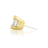 14K Gold TriBead Prong CZ Threadless End