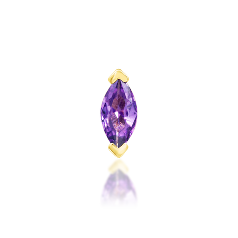 14K Gold Sumire Amethyst Threadless End