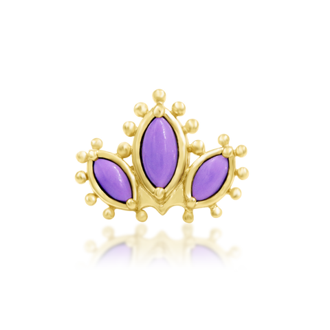 14K Gold Rumi Purple Turquoise Threadless End