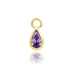 14K Gold Calla Amethyst Charm