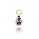 14K Gold Calla Amethyst Charm