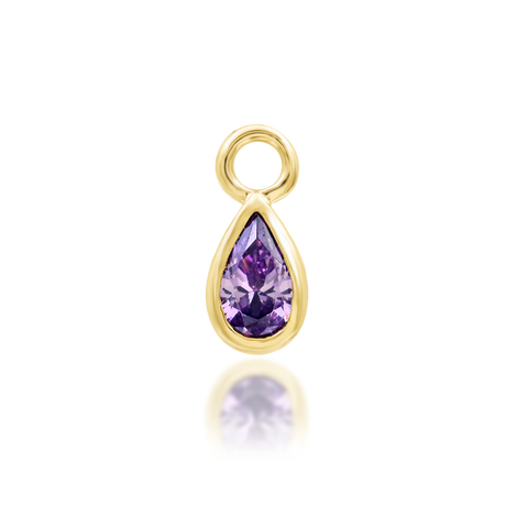 14K Gold Calla Amethyst Charm