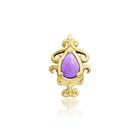 14K Gold Savene Purple Turquoise Threadless End