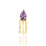 14K Gold Fuji Amethyst Threadless End