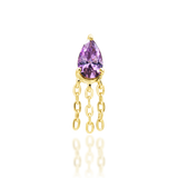 14K Gold Fuji Amethyst Threadless End