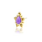 14K Gold Savanna Purple Turquoise Threadless End