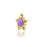 14K Gold Savanna Purple Turquoise Threadless End