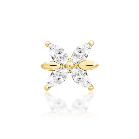 14K Gold Lilliana CZ Threadless End