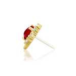 14K Gold Cadence Carnelian Threadless End