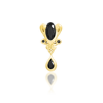 14K Gold Empusa Black CZ Threadless End