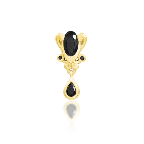 14K Gold Empusa Black CZ Threadless End