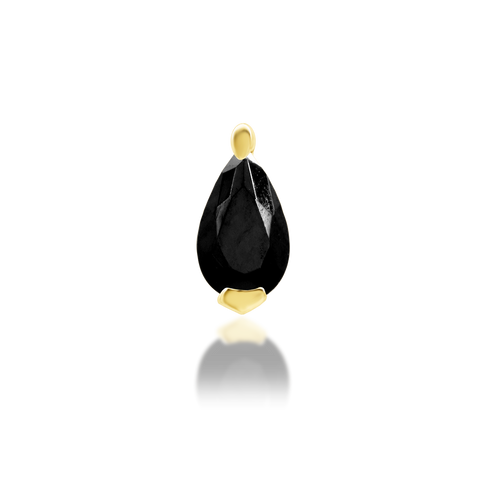 14K Gold Patsy Black CZ Threadless End