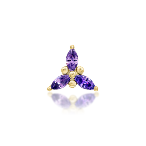 14K Gold Mabel Amethyst Threadless End