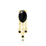 14K Gold Osara Black CZ Threadless End