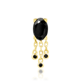 14K Gold Osara Black CZ Threadless End