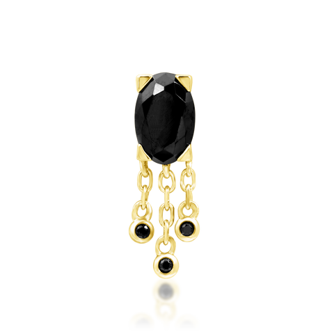 14K Gold Osara Black CZ Threadless End