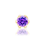 14K Gold Bora Amethyst Threadless End