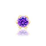 14K Gold Bora Amethyst Threadless End