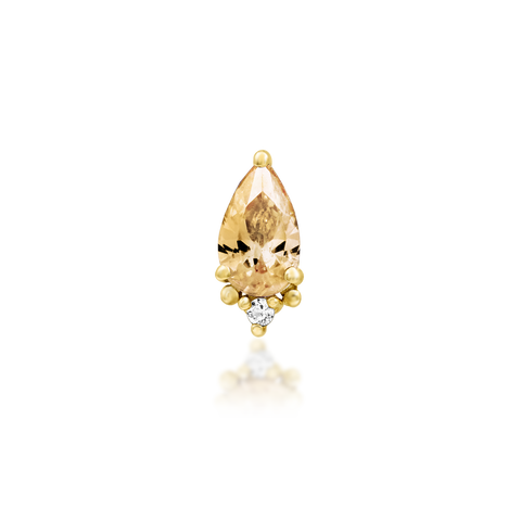 14K Gold Gracie Champagne Threadless End