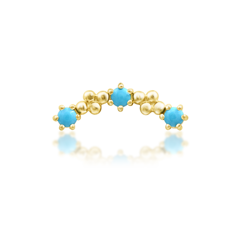 14K Gold Harlow Turquoise Threadless End