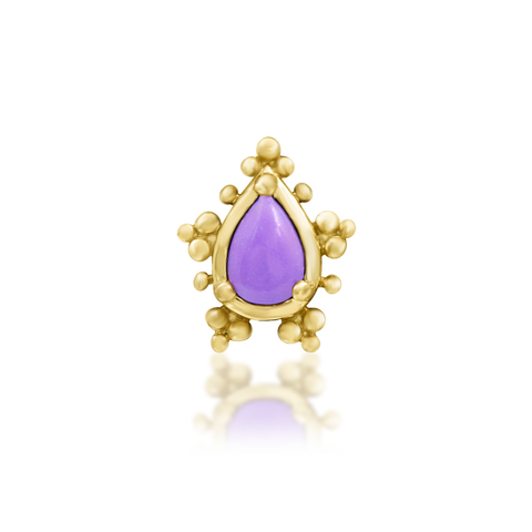 14K Gold Savanna Purple Turquoise Threadless End