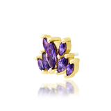 14K Gold Kehlani Amethyst Threadless End