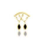 14K Gold Delphine Black CZ Threadless End