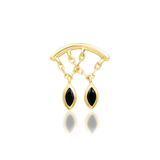 14K Gold Delphine Black CZ Threadless End