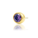 14K Gold Bezel Amethyst Threadless End