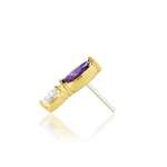 14K Gold Emerson Amethyst Threadless End