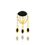 14K Gold Claudia Black CZ Threadless End