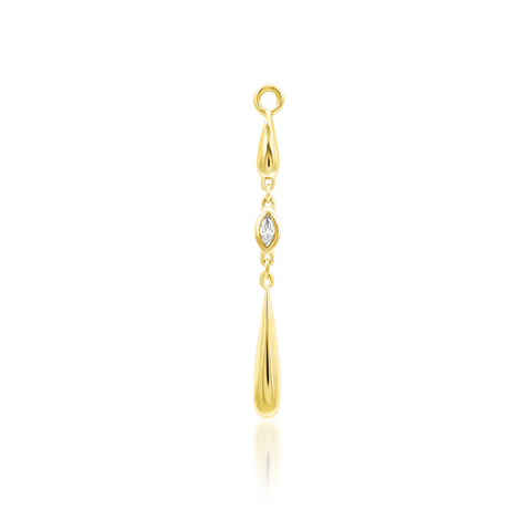 14K Gold Rebecca CZ Threadless End