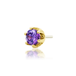 14K Gold Bora Amethyst Threadless End