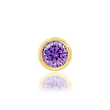 14K Gold Bezel Amethyst Threadless End