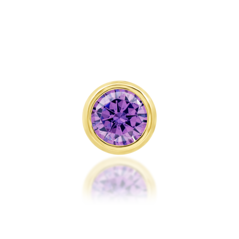 14K Gold Bezel Amethyst Threadless End