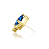 14K Gold Hesper Sapphire Blue Threadless End