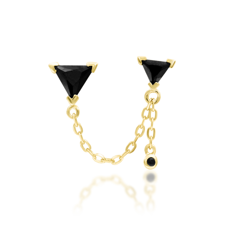 14K Gold Nessa Black CZ Threadless End