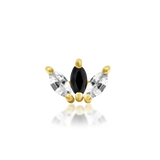 14K Gold Clash Black CZ Threadless End