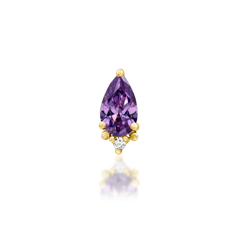 14K Gold Gracie Amethyst Threadless End