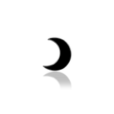 14K Gold Black Rhodium Moon Threadless End