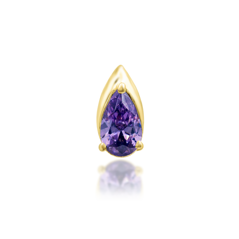 14K Gold Kya Amethyst Threadless End