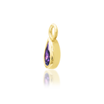 14K Gold Calla Amethyst Charm