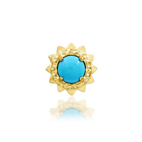 14K Gold Liviena Turquoise Threadless End