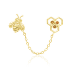 14K Gold Honey Bee Champagne Threadless End