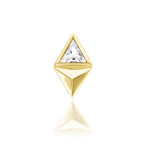 14K Gold Sybil White CZ Threadless End