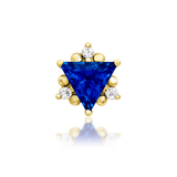 14K Gold Enlee Sapphire Blue Threadless End