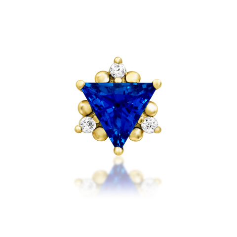 14K Gold Enlee Sapphire Blue Threadless End