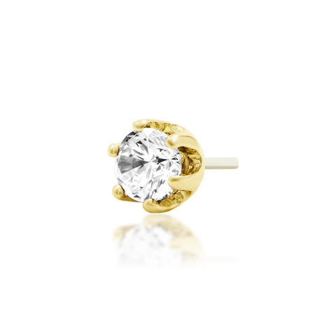 14K Gold Selena CZ Threadless End