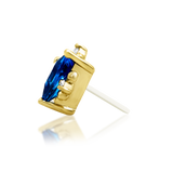 14K Gold Enlee Sapphire Blue Threadless End