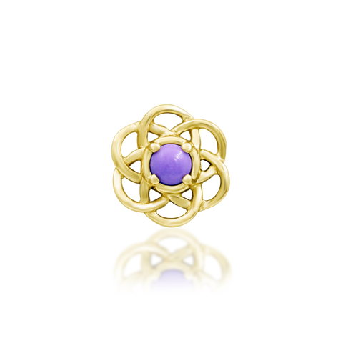 14K Gold Rue Purple Turquoise Threadless End